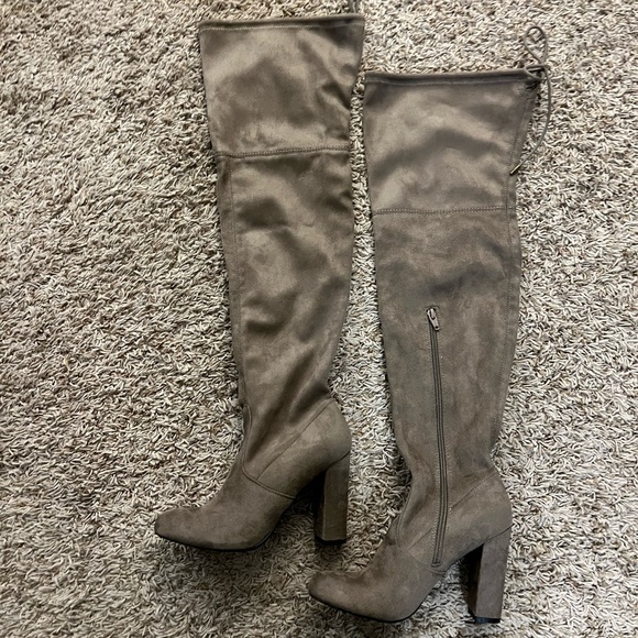 Taupe over the knee boots - Picture 1 of 5